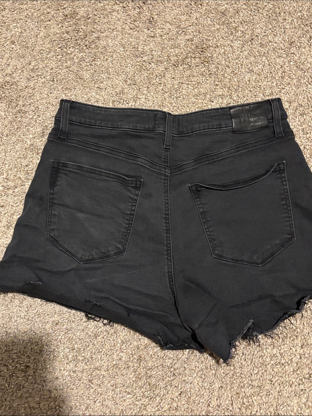 Paige Ultra High-Rise Black Denim Women's Shorts Sz 33 - Picture 5 of 9